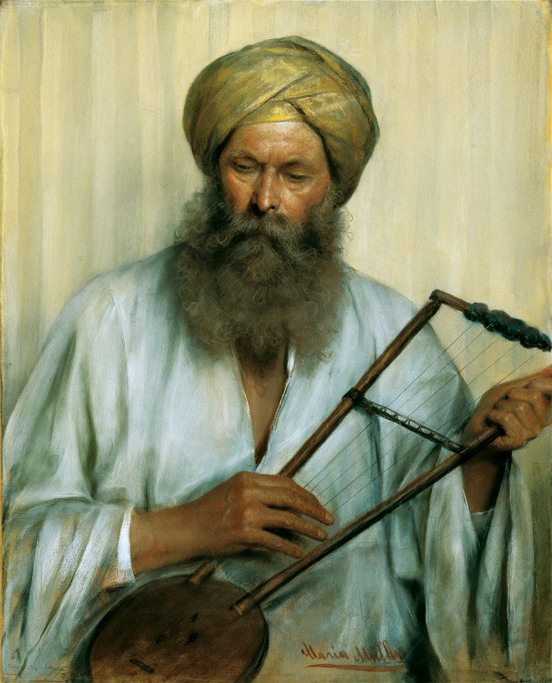 Marie Müller - Orientale mit weißem Kaftan und gelbem Turban - 9621 - Österreichische Galerie Belvedere