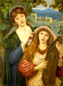 Marie Spartali Stillman - The Childhood of Saint Cecilia. Free illustration for personal and commercial use.