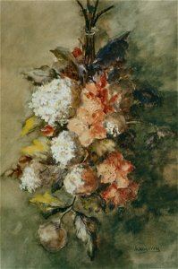 Marie Wuytiers - Stilleven met hortensia en amaryillis