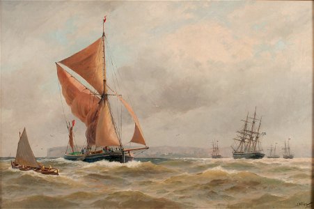 Marinmotiv-Thames barge, Themsenskuta - Sjöhistoriska museet - S 1957