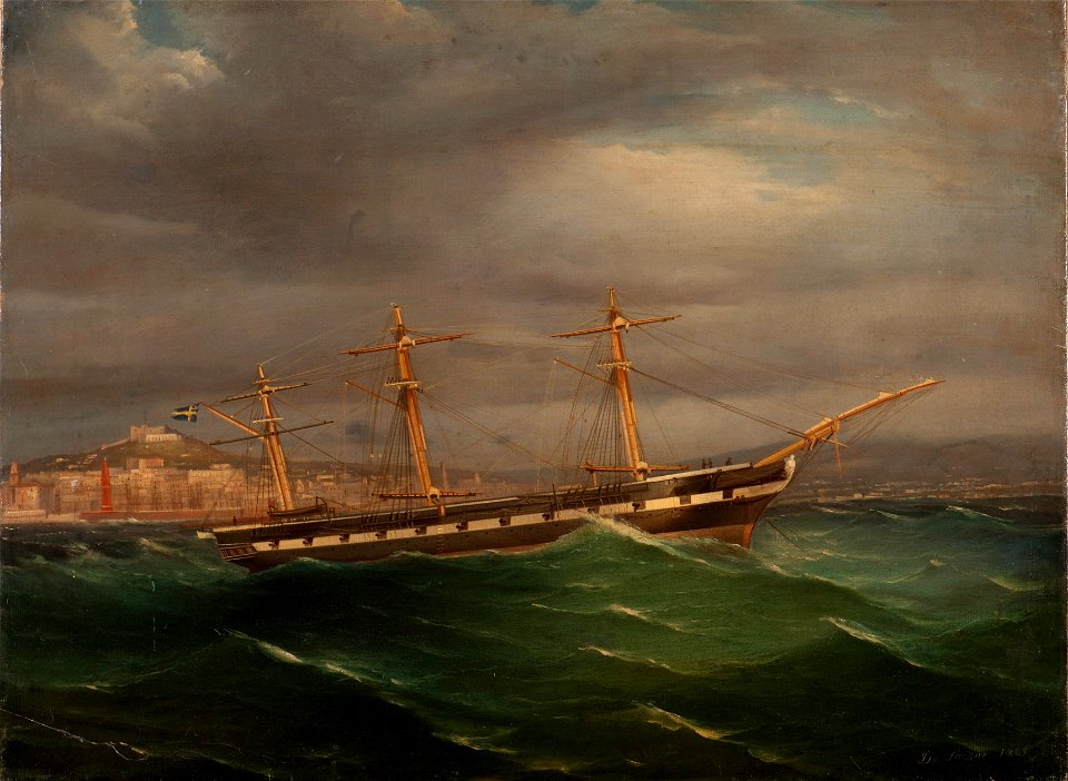 Marinmotiv-Fregatt - Sjöhistoriska museet - O 09346