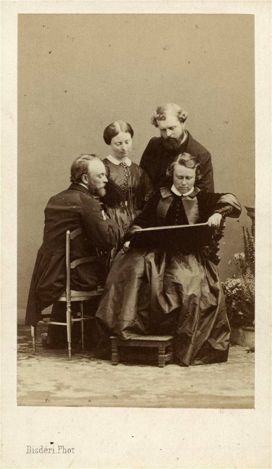 Marie-Rosalie ('Rosa') Bonheur with three unknown family members by Disdéri