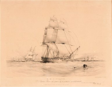 Marinmotiv-Engelska krigsfartyg - Sjöhistoriska museet - O 04930