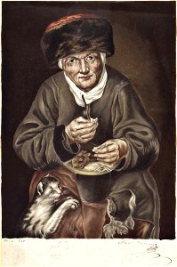 Marie Vimony Alte Frau füttert Katze 1850