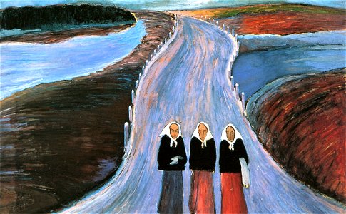 Marianne von Werefkin - The Country Road. Free illustration for personal and commercial use.
