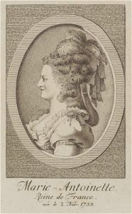 Marie Antoinette of Austria, engraving profile. Free illustration for personal and commercial use.