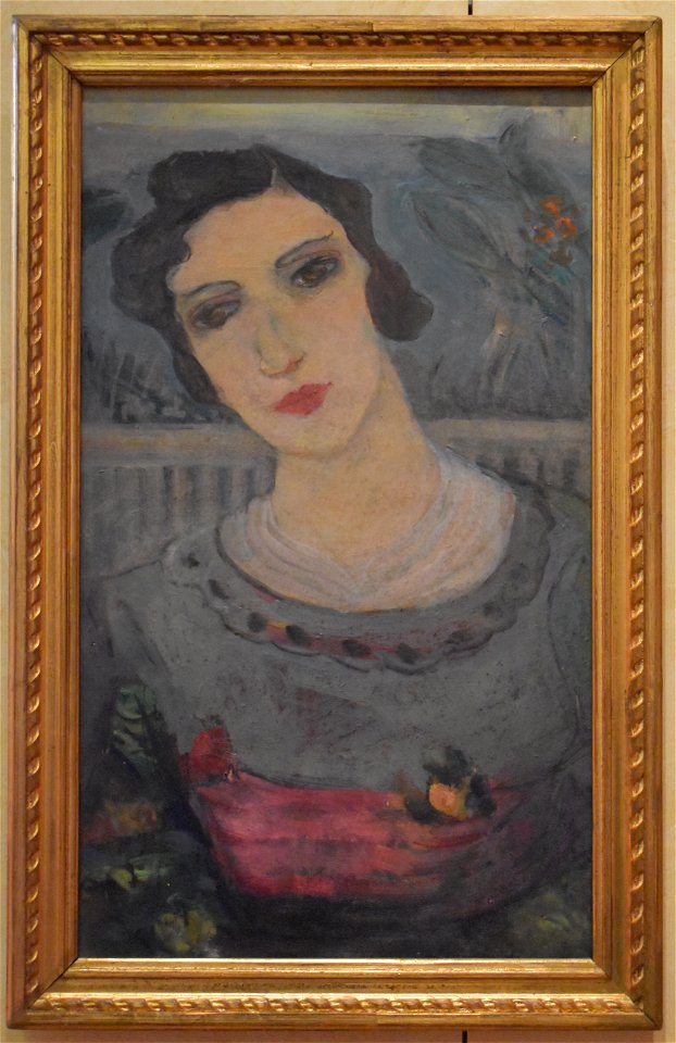 Marie Bermond - Portrait de femme à la ceinture rouge 01