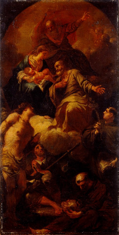 Marija s sv. Jožefom in sv. Boštjanom