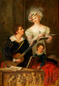 Marie Latour Beim Musizieren 1807. Free illustration for personal and commercial use.