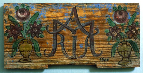 Marijin monogram (panjska končnica, 1887)