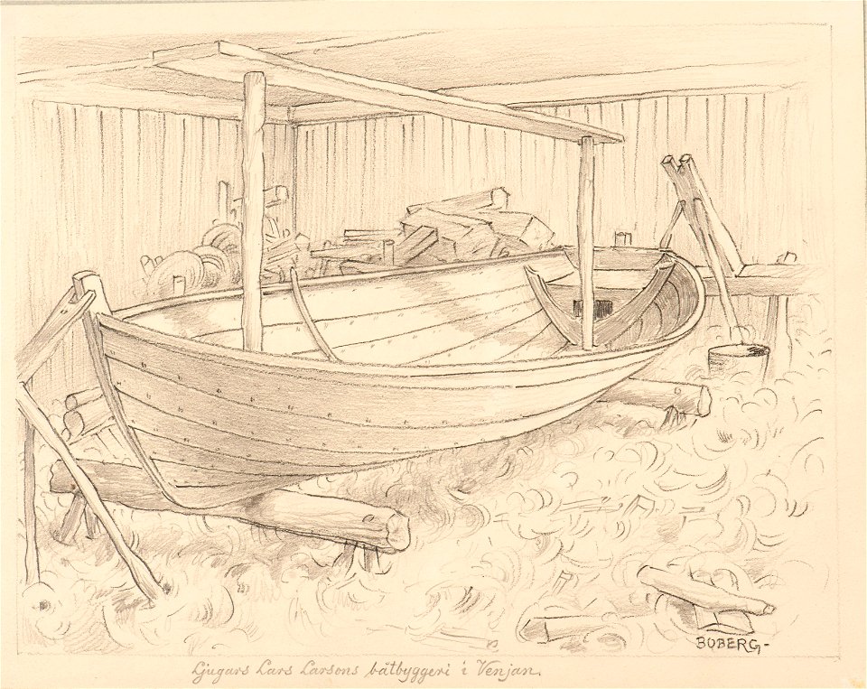 Marinmotiv-Båtbyggeri - Sjöhistoriska museet - S 0985