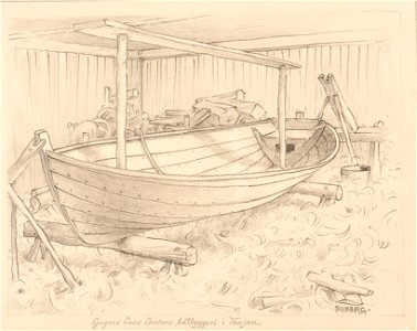 Marinmotiv-Båtbyggeri - Sjöhistoriska museet - S 0985