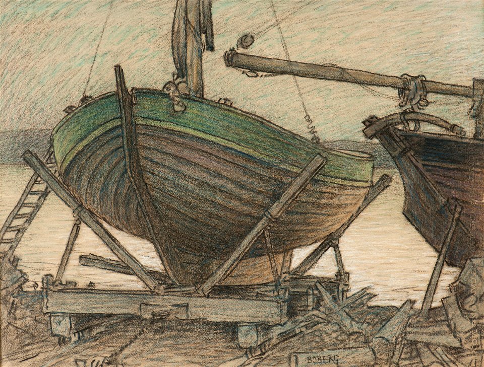 Marinmotiv-Jakt på slip - Sjöhistoriska museet - S 1027