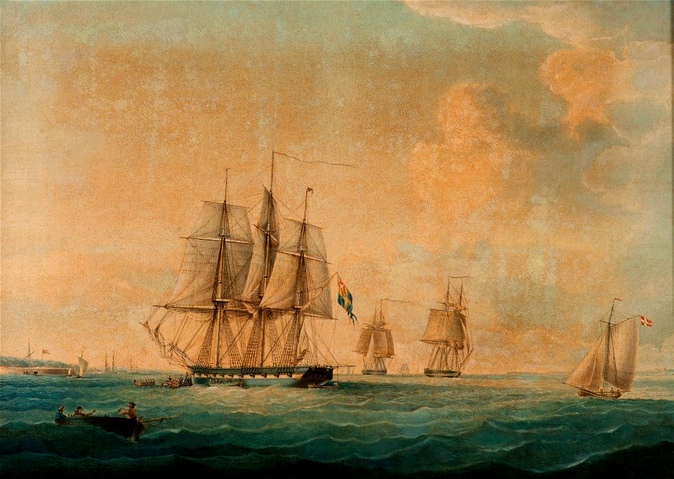 Marinmotiv-Öresund vid fästningen Tre kronor - Sjöhistoriska museet - O 04012