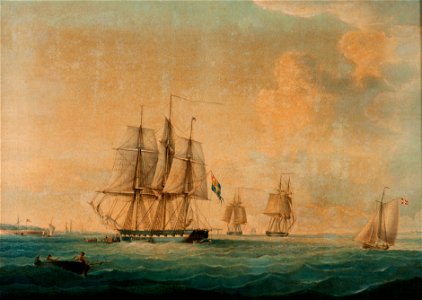 Marinmotiv-Öresund vid fästningen Tre kronor - Sjöhistoriska museet - O 04012