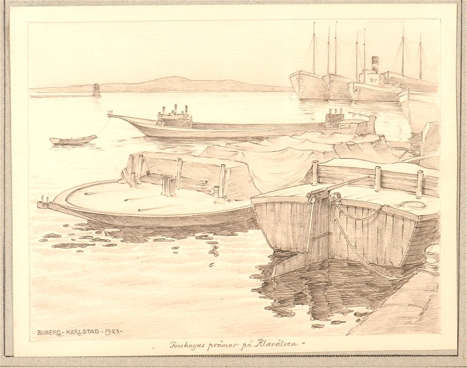 Marinmotiv-Pråmar - Sjöhistoriska museet - S 0988