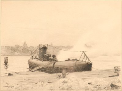 Marinmotiv-Ubåt vid Galärvarvet - Sjöhistoriska museet - O 08946