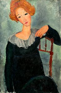 Amedeo Modigliani - Woman with Red Hair (1917). Free illustration for personal and commercial use.