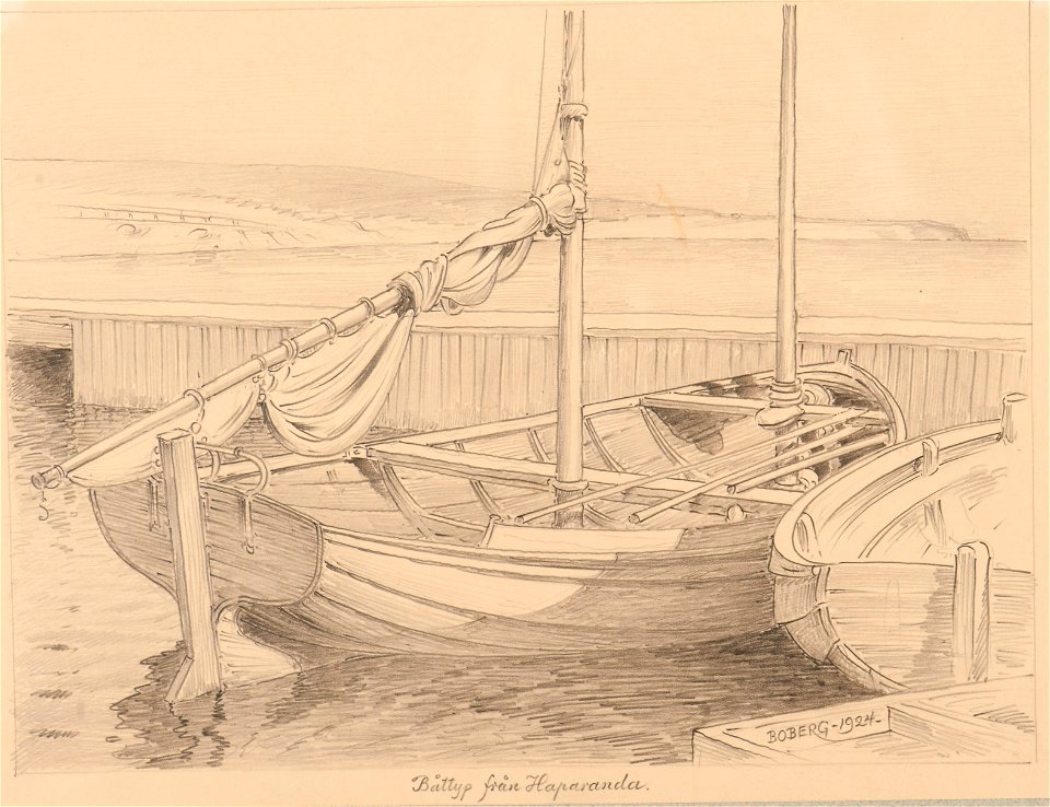 Marinmotiv-Segelbåt - Sjöhistoriska museet - S 0976