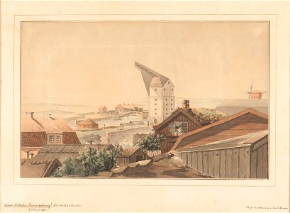 Marinmotiv-Skeppsvarv, Karlskrona, mastkran - Sjöhistoriska museet - O 04139
