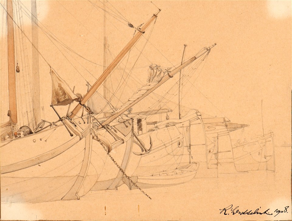 Marinmotiv-Holländska segelbåtar - Sjöhistoriska museet - O 04032