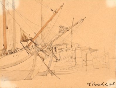 Marinmotiv-Holländska segelbåtar - Sjöhistoriska museet - O 04032