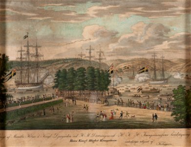 Marinmotiv-Landstigning av kungligheter på Djurgården - Sjöhistoriska museet - O 04026