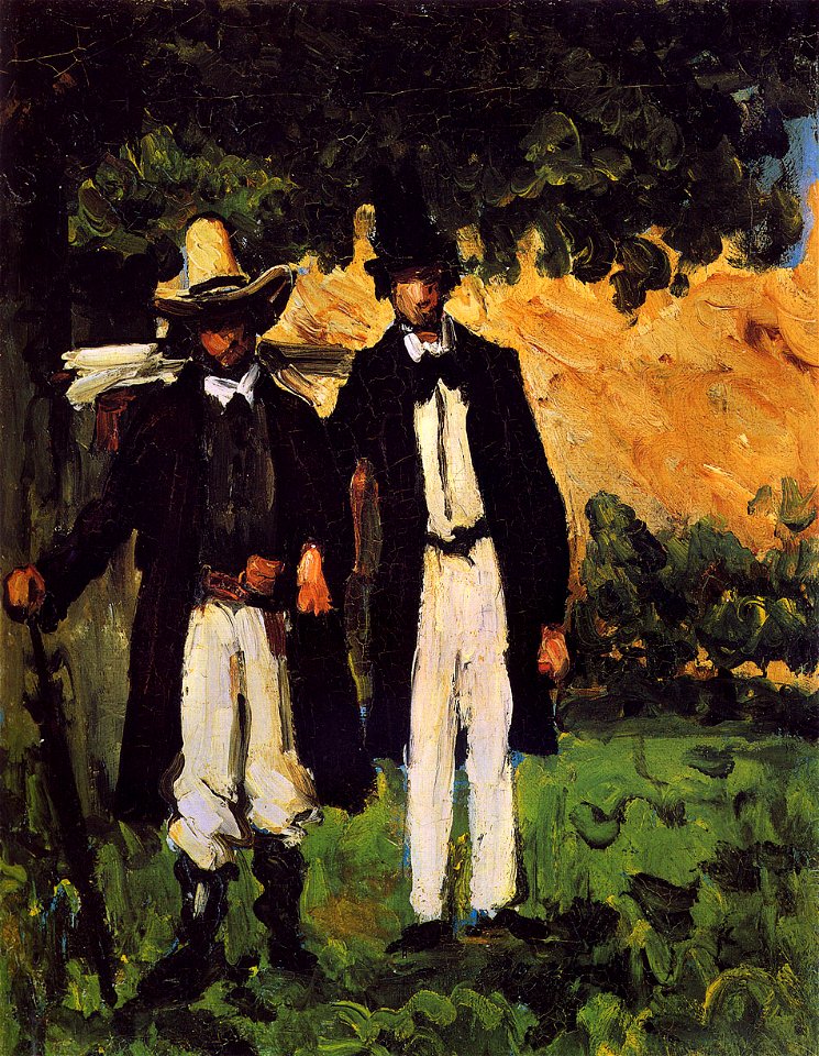 Marion et Valabrègue partant pour le motif, par Paul Cézanne