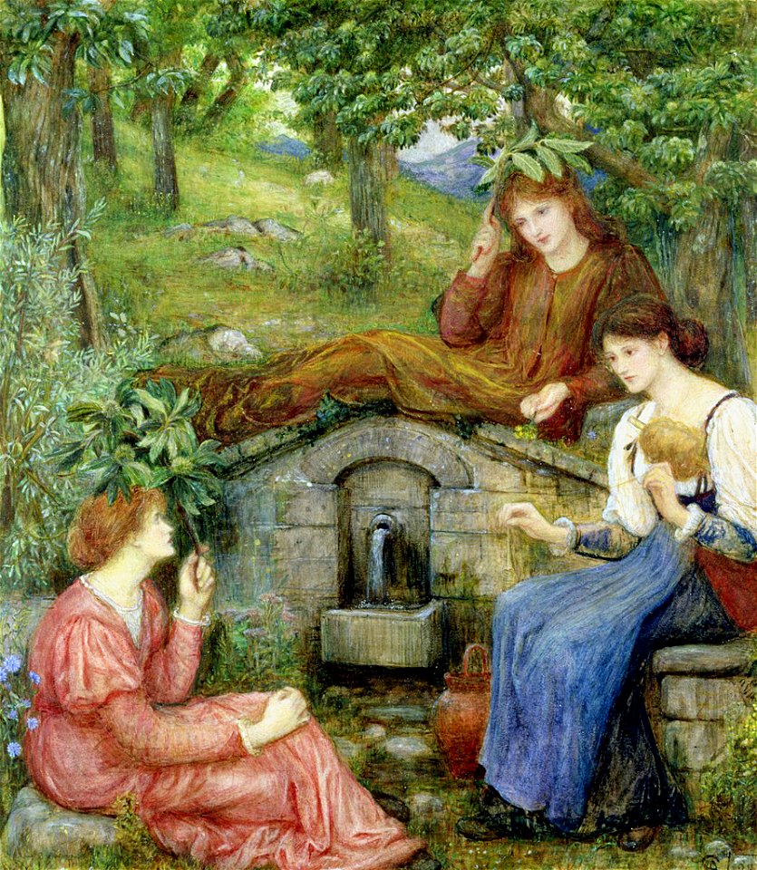 Marie Spartali Stillman - By a Clear Well with a Little Field
