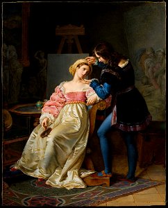 Marie-Philippe Coupin de la Couperie - Raphael Adjusts Fornarina’s Hair Before Painting her Portrait - NM 7498 - Nationalmuseum