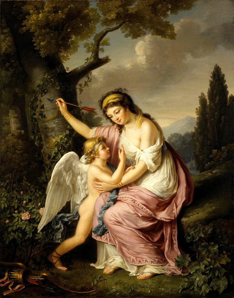 Marie-Victoire Lemoine - Woman and Cupid, 1792