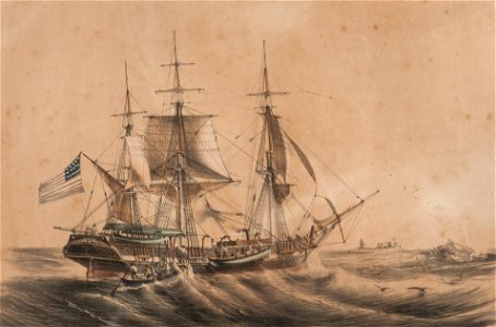 Marinmotiv-Valfångstfartyg med fångstbåtar - Sjöhistoriska museet - S 0134