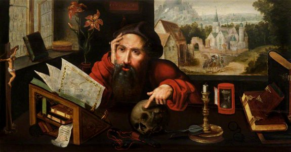 Marinus van Reymerswaele (c.1490-c.1567) (follower of) - Saint Jerome in His Study - 1298332 - National Trust. Free illustration for personal and commercial use.