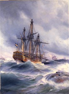 Marinmotiv-I lägervall - Sjöhistoriska museet - O 11648