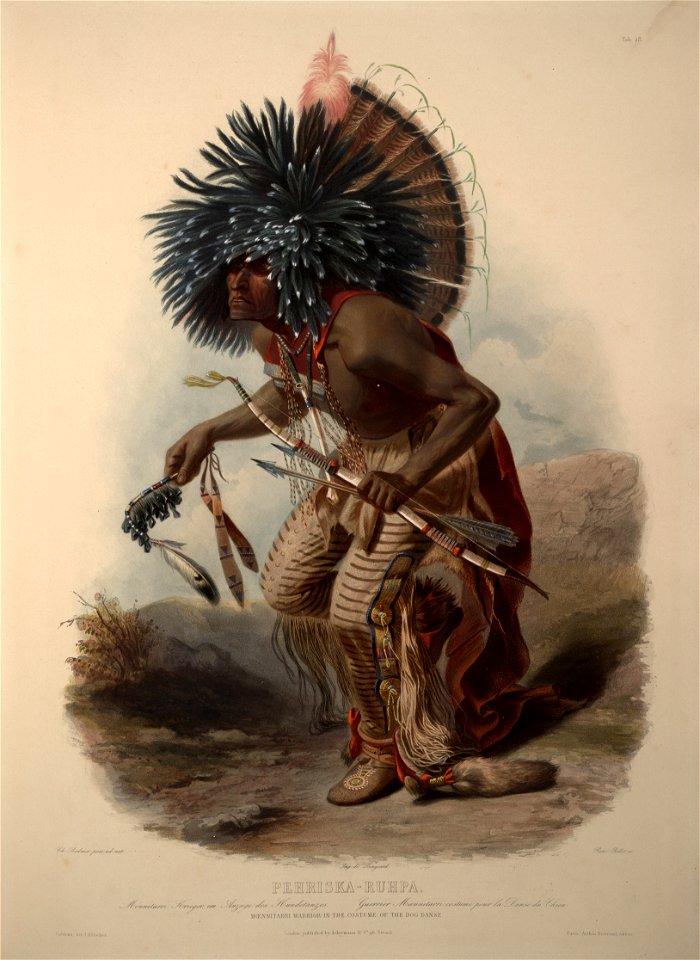Moenitarri warrior in the costume of the dog danse 0056v - Original
