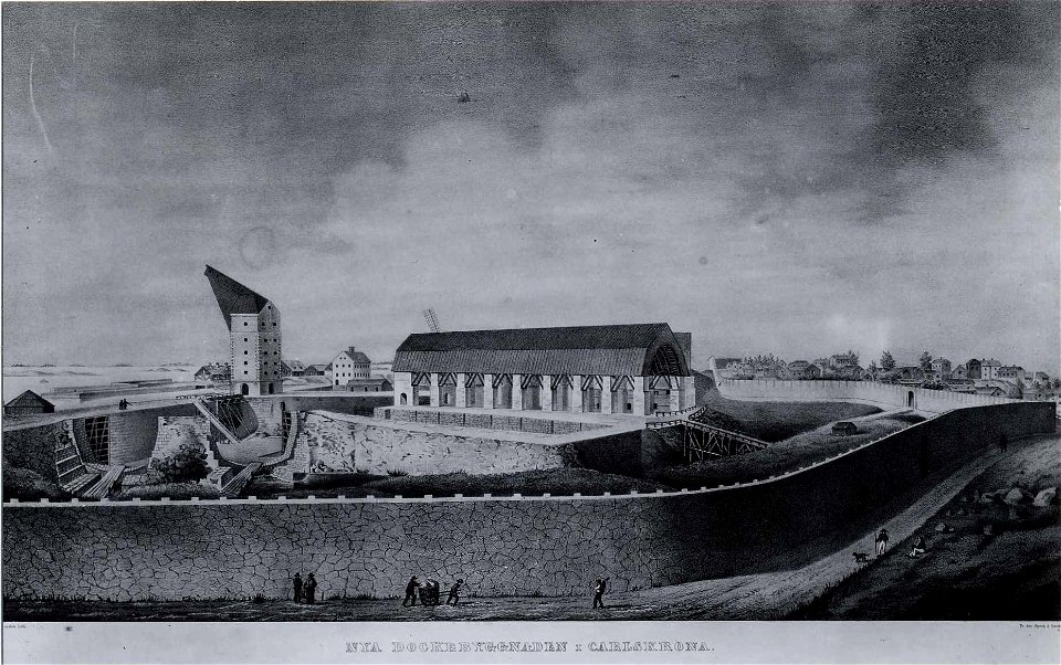 Marinmotiv-Dockbyggnad, Karlskrona - Sjöhistoriska museet - O 04177
