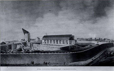 Marinmotiv-Dockbyggnad, Karlskrona - Sjöhistoriska museet - O 04177. Free illustration for personal and commercial use.