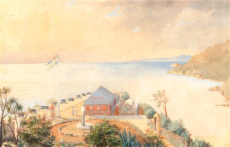 Marinmotiv-Motiv från batteriet Gustav III. Gustavia, Saint-Barthélemy - Sjöhistoriska museet - S 5483-02-160622