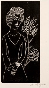 Moissey Kogan Mädchen mit Chrysantheme 002