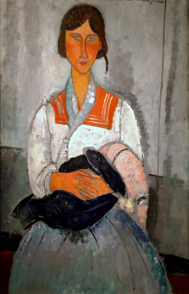 Gypsy Woman with Baby by Amedeo Modigliani (4987906999)