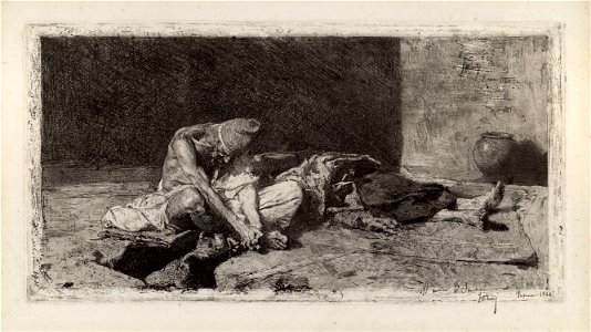 Marià Fortuny - Arab Watching Over the Body of a Friend - Google Art Project