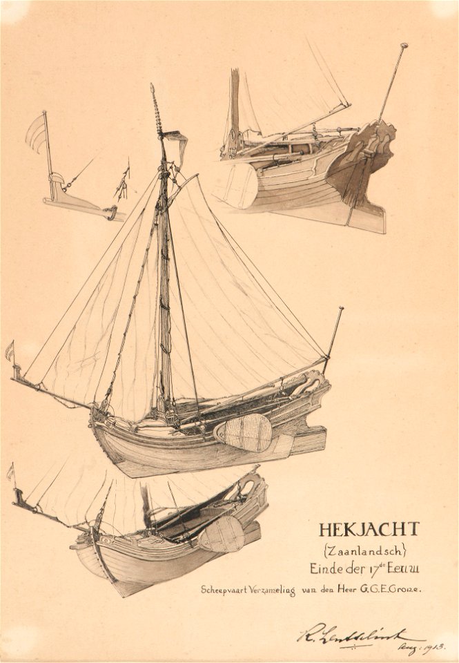Marinmotiv-Holländska segelbåtar - Sjöhistoriska museet - O 04033