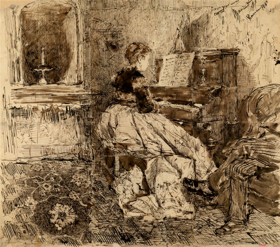 Marià Fortuny - Cecilia de Madrazo Playing the Piano - Google Art Project