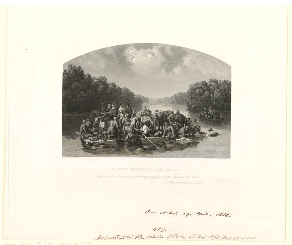 Marion crossing the Pedee - Painted by W. Raney; Engraved by C. Burt. LCCN2003666362