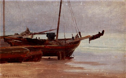 Christian Mølsted - Både på stranden i Lønstrup