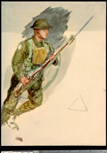 Marine with a Lee Enfield rifle and bayonet- Zeebrugge, 1918 RMG PU9966
