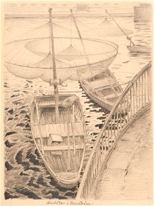 Marinmotiv-Norsbåtar, håvbåtar - Sjöhistoriska museet - S 0990