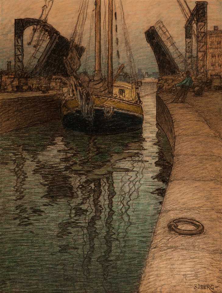 Marinmotiv-Slussen, Stockholm - Sjöhistoriska museet - S 1009