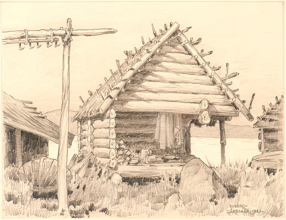 Marinmotiv-Fiskeläge - Sjöhistoriska museet - S 0996