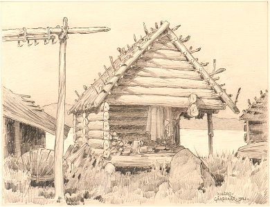 Marinmotiv-Fiskeläge - Sjöhistoriska museet - S 0996